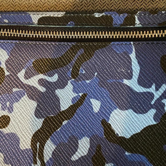 Smythson Panama Zip Currency Case in Blue Camo - Picture 3 of 5